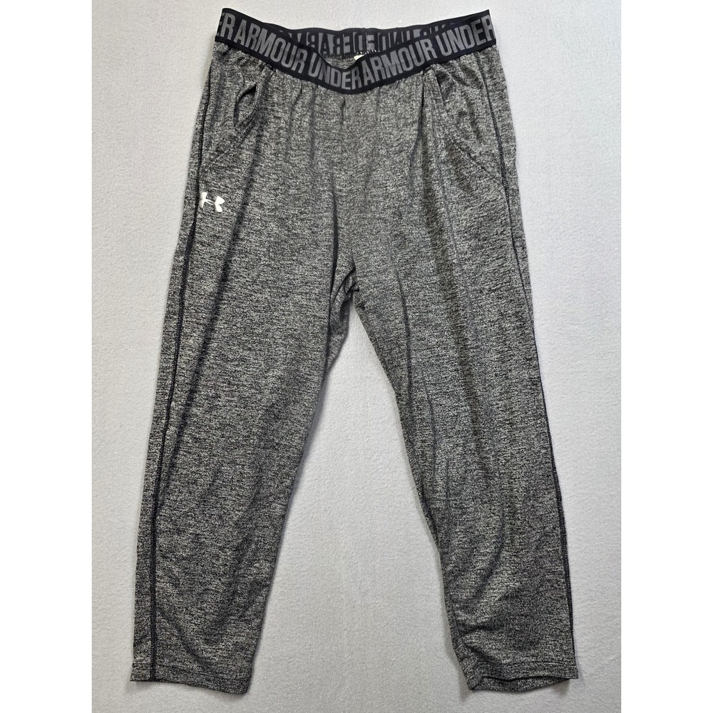 Under Armour HeatGear Joggers Mens S Gray Cropped Athletic Pants Training Gym